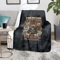 French Bulldog Tiny Body Major Attitude Blanket Urban Streetwear Cool Frenchie Mascot Art