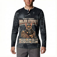 French Bulldog Tiny Body Major Attitude Button Sweatshirt Urban Streetwear Cool Frenchie Mascot Art