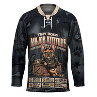 French Bulldog Tiny Body Major Attitude Hockey Jersey Urban Streetwear Cool Frenchie Mascot Art