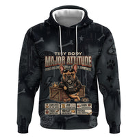 French Bulldog Tiny Body Major Attitude Hoodie Urban Streetwear Cool Frenchie Mascot Art