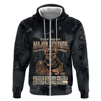 French Bulldog Tiny Body Major Attitude Hoodie Urban Streetwear Cool Frenchie Mascot Art