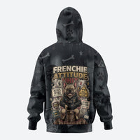 French Bulldog Tiny Body Major Attitude Hoodie Urban Streetwear Cool Frenchie Mascot Art