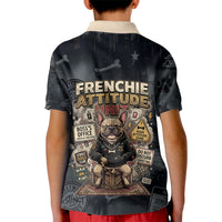 French Bulldog Tiny Body Major Attitude Kid Polo Shirt Urban Streetwear Cool Frenchie Mascot Art