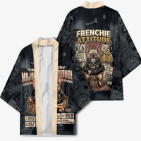 French Bulldog Tiny Body Major Attitude Kimono Urban Streetwear Cool Frenchie Mascot Art