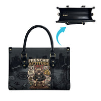 French Bulldog Tiny Body Major Attitude Leather Bag Urban Streetwear Cool Frenchie Mascot Art