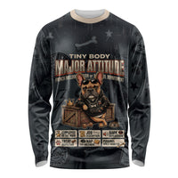 French Bulldog Tiny Body Major Attitude Long Sleeve Shirt Urban Streetwear Cool Frenchie Mascot Art