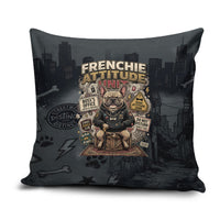 French Bulldog Tiny Body Major Attitude Pillow Cover Urban Streetwear Cool Frenchie Mascot Art