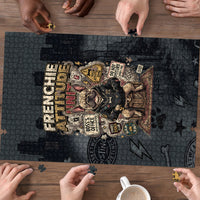 French Bulldog Tiny Body Major Attitude Puzzle Urban Streetwear Cool Frenchie Mascot Art