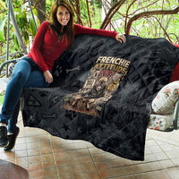 French Bulldog Tiny Body Major Attitude Quilt Urban Streetwear Cool Frenchie Mascot Art