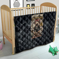 French Bulldog Tiny Body Major Attitude Quilt Urban Streetwear Cool Frenchie Mascot Art