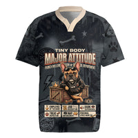 French Bulldog Tiny Body Major Attitude Rugby Jersey Urban Streetwear Cool Frenchie Mascot Art