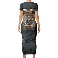 French Bulldog Tiny Body Major Attitude Short Sleeve Bodycon Dress Urban Streetwear Cool Frenchie Mascot Art