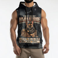 French Bulldog Tiny Body Major Attitude Sleeveless Hoodie Urban Streetwear Cool Frenchie Mascot Art