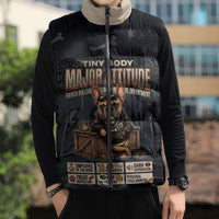 French Bulldog Tiny Body Major Attitude Sleeveless Puffer Jacket Urban Streetwear Cool Frenchie Mascot Art