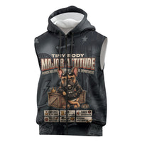 French Bulldog Tiny Body Major Attitude Sleeveless Zip Hoodie Urban Streetwear Cool Frenchie Mascot Art