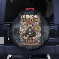 French Bulldog Tiny Body Major Attitude Spare Tire Cover Urban Streetwear Cool Frenchie Mascot Art