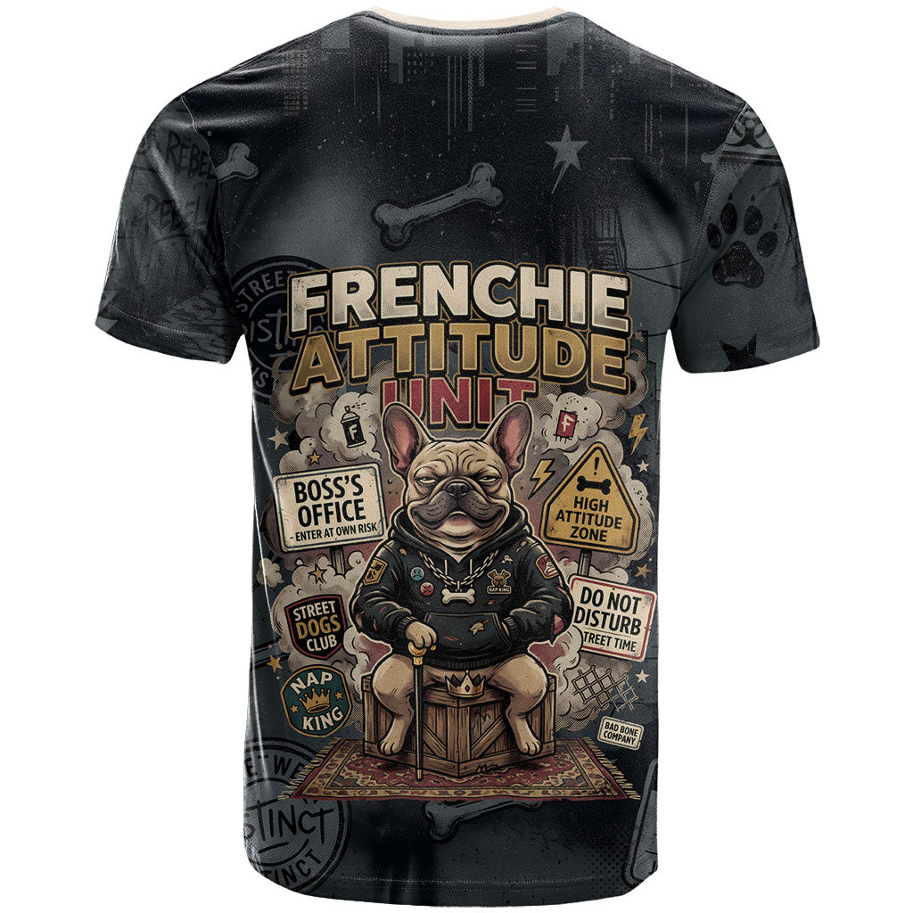 French Bulldog Tiny Body Major Attitude T Shirt Urban Streetwear Cool Frenchie Mascot Art