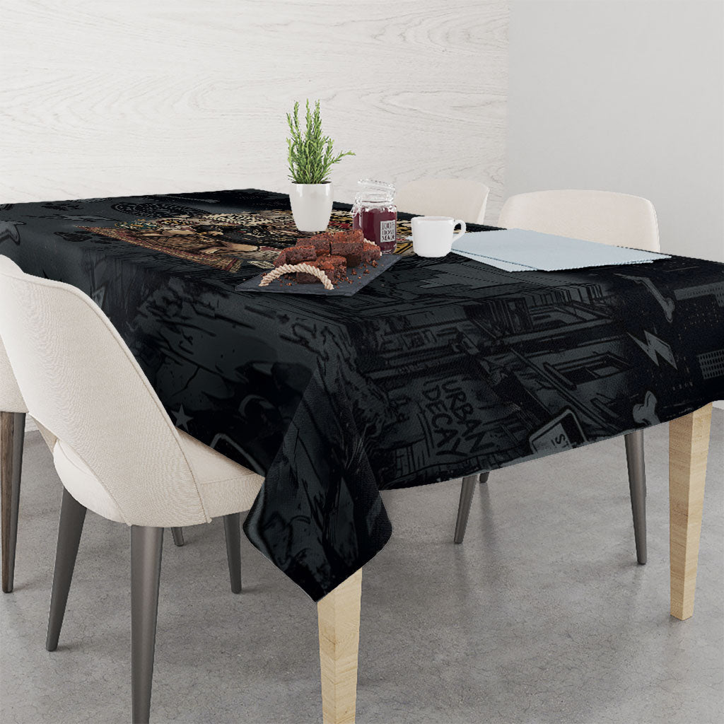 French Bulldog Tiny Body Major Attitude Tablecloth Urban Streetwear Cool Frenchie Mascot Art