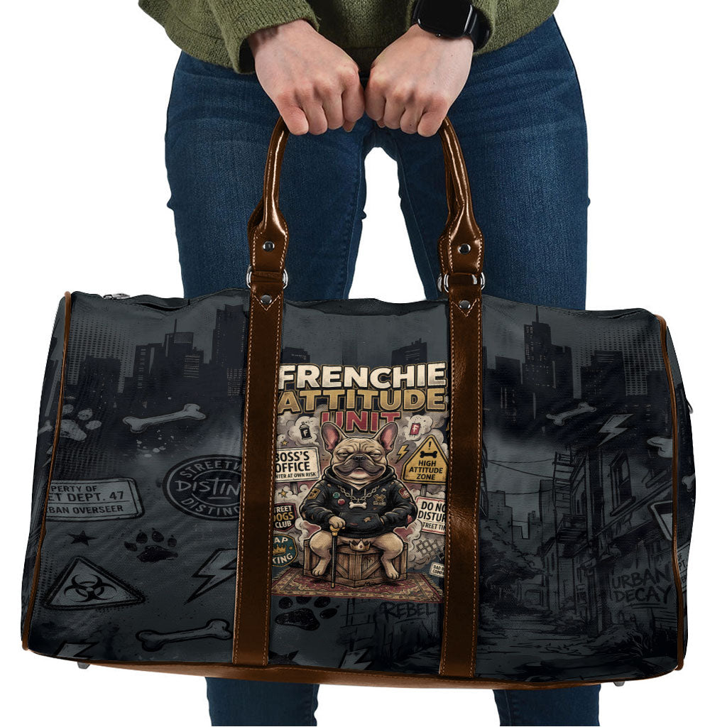 French Bulldog Tiny Body Major Attitude Travel Bag Urban Streetwear Cool Frenchie Mascot Art