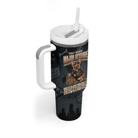 French Bulldog Tiny Body Major Attitude Tumbler With Handle Urban Streetwear Cool Frenchie Mascot Art