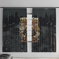 French Bulldog Tiny Body Major Attitude Window Curtain Urban Streetwear Cool Frenchie Mascot Art