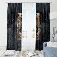 French Bulldog Tiny Body Major Attitude Window Curtain Urban Streetwear Cool Frenchie Mascot Art