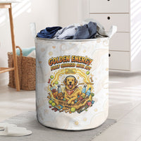 Powered By Golden Energy Laundry Basket Golden Retriever In Toy Retro Comic Crate Art