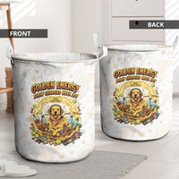 Powered By Golden Energy Laundry Basket Golden Retriever In Toy Retro Comic Crate Art