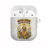 Powered By Golden Energy AirPods Case Golden Retriever In Toy Retro Comic Crate Art