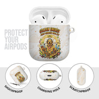 Powered By Golden Energy AirPods Case Golden Retriever In Toy Retro Comic Crate Art