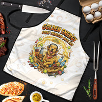 Powered By Golden Energy Apron Golden Retriever In Toy Retro Comic Crate Art