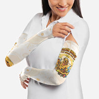 Powered By Golden Energy Arm Sleeves Golden Retriever In Toy Retro Comic Crate Art