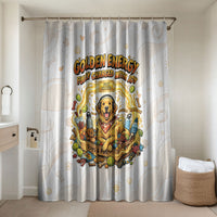 Powered By Golden Energy Bathroom Set Golden Retriever In Toy Retro Comic Crate Art