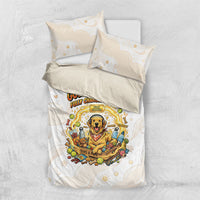 Powered By Golden Energy Bedding Set Golden Retriever In Toy Retro Comic Crate Art