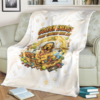 Powered By Golden Energy Blanket Golden Retriever In Toy Retro Comic Crate Art