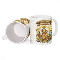 Powered By Golden Energy Ceramic Mug Golden Retriever In Toy Retro Comic Crate Art