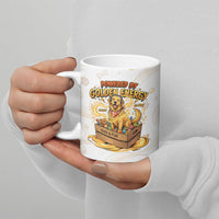 Powered By Golden Energy Ceramic Mug Golden Retriever In Toy Retro Comic Crate Art