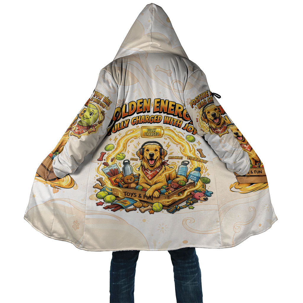 Powered By Golden Energy Cloak Golden Retriever In Toy Retro Comic Crate Art