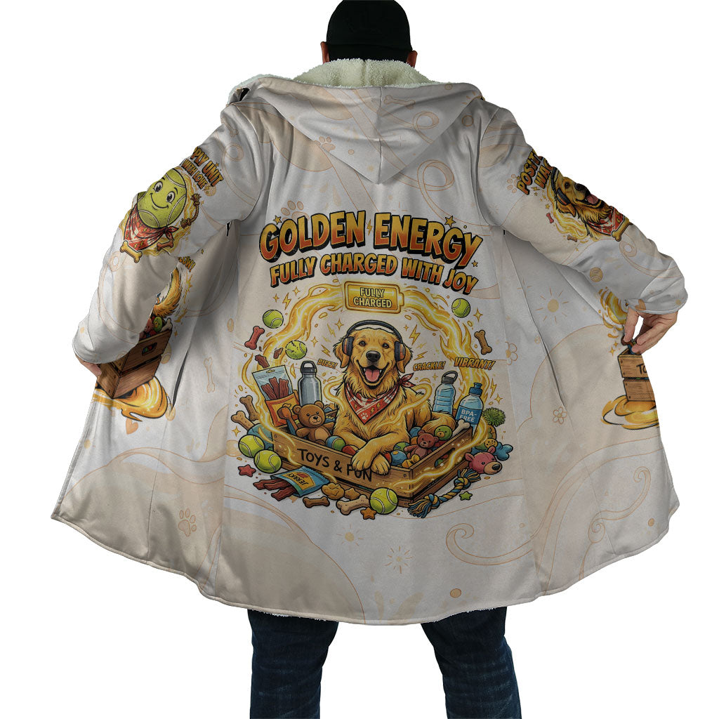 Powered By Golden Energy Cloak Golden Retriever In Toy Retro Comic Crate Art