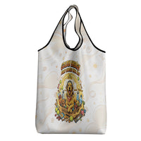 Powered By Golden Energy Grocery Bag Golden Retriever In Toy Retro Comic Crate Art