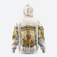 Powered By Golden Energy Hoodie Golden Retriever In Toy Retro Comic Crate Art