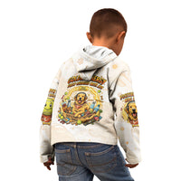 Powered By Golden Energy Kid Hoodie Golden Retriever In Toy Retro Comic Crate Art