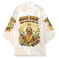 Powered By Golden Energy Kimono Golden Retriever In Toy Retro Comic Crate Art