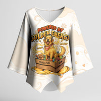 Powered By Golden Energy Kimono Sleeve Blouse Golden Retriever In Toy Retro Comic Crate Art