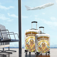 Powered By Golden Energy Luggage Cover Golden Retriever In Toy Retro Comic Crate Art