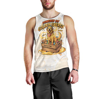 Powered By Golden Energy Men Tank Top Golden Retriever In Toy Retro Comic Crate Art