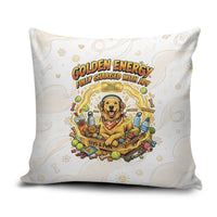 Powered By Golden Energy Pillow Cover Golden Retriever In Toy Retro Comic Crate Art