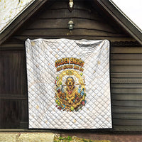 Powered By Golden Energy Quilt Golden Retriever In Toy Retro Comic Crate Art