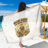 Powered By Golden Energy Sarong Golden Retriever In Toy Retro Comic Crate Art