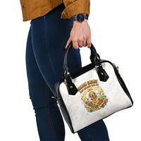 Powered By Golden Energy Shoulder Handbag Golden Retriever In Toy Retro Comic Crate Art